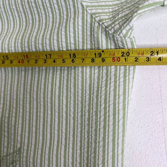 Alfred Dunner Seersucker Green Stripe Embroidered Beaded Short Sleeve Women 8 - Picture 11 of 13